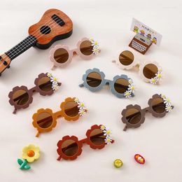 Sunglasses Cute Round Frame Sunflower For Kids Children Summer Daisy Flowers UV400 Shade Glasses Girls Boys Baby