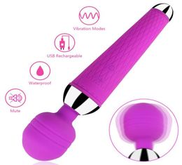 Powerful Silicone Oral Clit Vibrators for Women USB Charge AV Magic Wand Vibrator Massager Adult Sex Toys Female Masturbator4109558