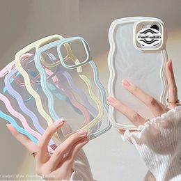 Wave border suitable for 13pro max14 phone case 11 solid color 15 minimalist X candy color 12
