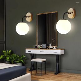 Wall Lamp Minimalism LED Ball Nordic Indoor Bedside Sconce Bathroom Bedroom Stair Aisle Art Home Decor Lights Fixture