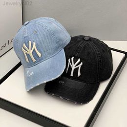 Ball Caps High Quality Black Blue Denim Baseball Cap for Women Hat Casquette Homme Adjustable Luxury MY Dad Hats Men 230718TK79