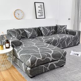 VIP LINK Sofa Cover Elastic Chaise Longue Sofa Cover for Living Room Stretch Covers for Corner Sofa L-shaped need buy 2pcs cover 240304