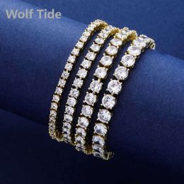 3-6mm Cubic Zircon Tennis Chain Bracelet With Spring Clasp Hip Hop Single Row Iced Out Full CZ Stone Bling Wrist Bangle Chains Jewellery Bijoux Gifts Fow Men And Women