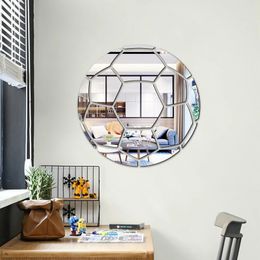 Mirror Football Acrylic 3D Wall Stickers For Kids room Living DIY Rugby Volleyball Selfadhesive decor Home 240312