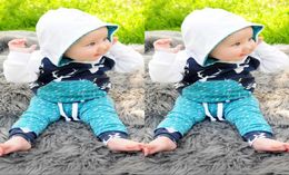 2016 christmas Xmas deer Toddler Kids Baby Boy Girl Deer Hooded TopsPants suits cotton high quality children Outfits Set casu5955426