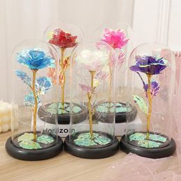 Decorative Flowers Artificial Rose Light Creative Simulation Fairy Lights Battery Powered Valentines Day Gift For Girlfriend