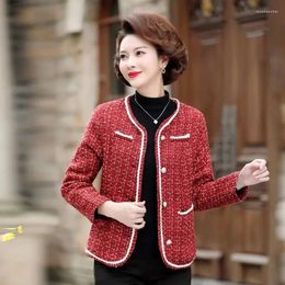 Women's Jackets Jacket 2024 Spring Autumn Small Fragrant Wind Coat Fashion Western-Style Outwear Middle-Aged Elderly Female Short Top