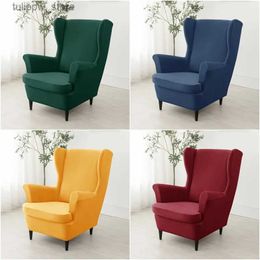 Chair Covers Stretch Wing Chair Cover Velvet Wingback Chair Cover Elastic Relax Lazy Boy Armchair Cover Sofa Covers with Seat Cushion Covers L240315