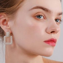 Stud Earrings XUFEIR Geometric Square Inlaid Imitation Pearl For Women Fashion Simple Party Girls Gifts Wholesale Aretes