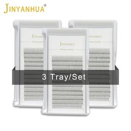 3 Trays Lot Handmade False Eyelash High Quality Water Mane Super Soft Natural Eyelashes Fans Short Stem Premade 240305