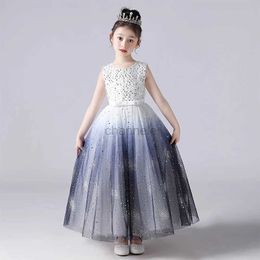 Girl's Dresses Dresses for girls ball of flowers birthday dress wedding banquet princess summer dress sleeveless for children 240315