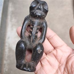 Antiques miscellaneous crafts Hongshan culture meteorite skull man decoration