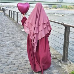 Ethnic Clothing Eid Prayer Garment Long Khimar Islam Women Hijab Scarf Wrap Sleeveless Tops Abaya Veil Jilbab Headcarf Muslim Arab Niqab