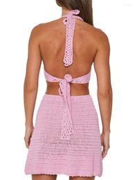 Casual Dresses JBEELATE Women Knitted Tube Mini Dress Strapless Cut Out Hollow Bodycon Sexy Fashion Beach Club Short (02 Hater