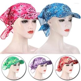 Berets Bandana Hedging Caps Cotton Candy Colors Sun Cap Sports Printed Women Men Hats With Brim Hooded Scarf Western Style Headpiece