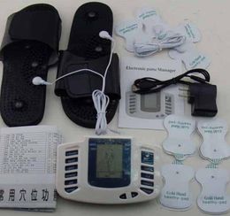 Electric Body Massager Full Body Relax Muscle Therapy Health Care Massager Pulse Tens Acupuncture Therapy Slipper 8pads3246103