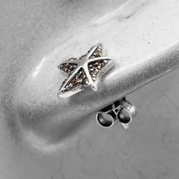 Stud Earrings 925 Sterling Silver Stub Sea Starfish Earring With CZ For Women Wedding Engagement Jewellery Gifts