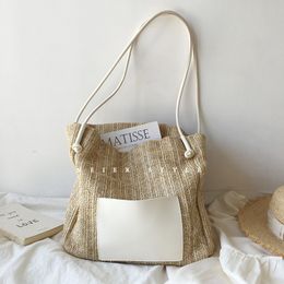 HBP Ins Vintage Woven Totes Holiday Wind Straw Braided Handbag Shoulder Bag Large Capacity Shopping Bag Beach Bun Mother Bags
