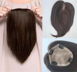 Darkest Brown Colour Silk Base Hair Toppers for Thinning Hair Women Different Size Clip in Top Hairpiece Hair Fringe51472766506058