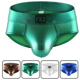 Underpants Sexy Mens Briefs PU Leather Underwear Men Stage Dance Bikini Gay Cueca Jockstrap