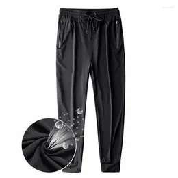 Men's Pants Summer Zip Pockets Ice Silk Sweatpants Thin Breathable Quick Dry Stretch Casual Sports Outdoor Training Fitness Trousers