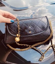 Women's High-end Diamond Plaid Small Golden Balls Chain Bag All-Matching Western Style Crossbody Square Bags