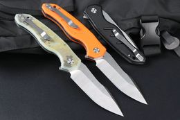 Top Quality M7725 Flipper Knife 440C Satin Tanto Point Blade G10 with Steel Sheet Handle Ball Bearing Outdoor Camping Hiking Fishing EDC Pocket Knives