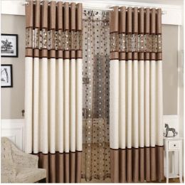 Curtains Luxury stitching embroidery yarns blackout curtains bedroom finished curtain fabric living room window curtain