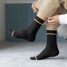 Men's Socks 1 Pairs Male Casual Striped Solid Invisible Breathable Middle Tube Sock Stockings Calcetines Divertidos