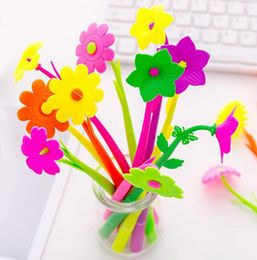 20pcslot Mixed Styles Flower Plant Shaped Ball Point Creative Stationery Ballpoint Lovely Style Gel writing Pen 2011111405202