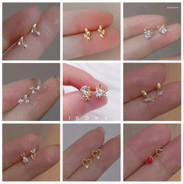 Stud Earrings Mini Exquisite Silver Plated Copper Women Earings Simple Flower Deer Sweet Teen Pierced Korean Jewellery