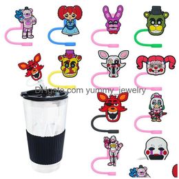 Drinking Sts 24Colors Halloween Horror Game Sile St Toppers Accessories Er Charms Reusable Splash Proof Dust Plug Decorative 8Mm/10Mm Otujh