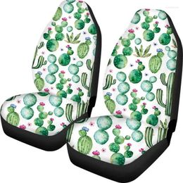 Car Seat Covers 2 Piece Cactus Printed Cars WomenAuto Full Set For FrontVehicle Protector Interior