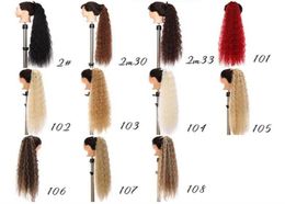 32 Inches Deep Wave Synthetic Clip in Ponytail Exentions Grip Ponytails Simulation Human Hair Extensions Bundles AS32PO2457401