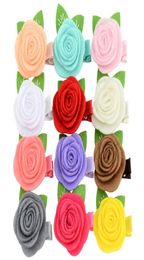Baby Girls Hairpins Children Hairclip cute Rose Flower With leaf Barrettes for Kids hair bows clips hairclips hair accessories 7656443586