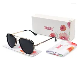 Sunglasses HBK Polarised Classic Pilot Men's Oval Metal Frame Retro Woman Trend 2024 Outdoor Party Gift Prop