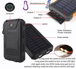 20000mAh 2 USB Port Solar Power Bank Charger External Backup Battery With Retail Box For iPhone iPad Samsung8327458