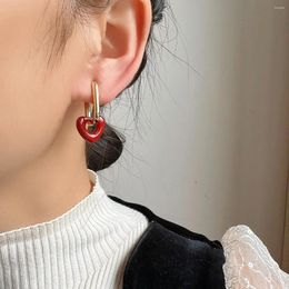 Stud Earrings Fashion Red Love Mosquito Coil Ear Clip Without Pierced Female Metal Jewelry