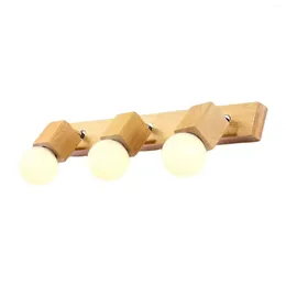 Wall Lamp Modern Mounted Sconce Light Fixtures Wood Simple E27 Base Reading