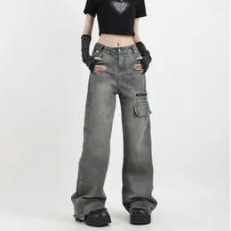 Women's Jeans Women Baggy Vintage Aesthetic High Waist Cowboy Pants Harajuku Oversize Denim Trousers 90s Y2k 2000s Style Trashy Clothes