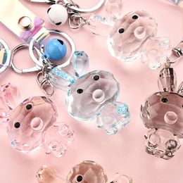 2024 Transparent cut rabbit keychains dream crystal doll pendant car pendant small gifts key chain wholesale 3-15