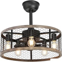 Food Savers & Storage Containers F Mount Caged Ceiling Fan With Lights Remote Control Drop Delivery Home Garden Kitchen, Dining Bar Ki Oti4W