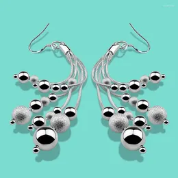 Dangle Earrings Woman 925 Sterling Silver Fashion Solid Grapes Pendant Long Earring Not Allergic Jewelry Birthday Gift