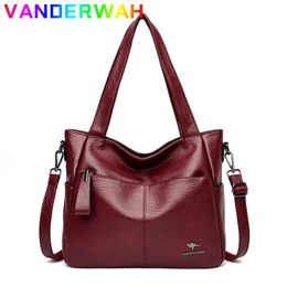 Quality Womens Leather Top Handle Bags Female Shoulder Sac Tote Shopper Bag Bolsa Feminina Luxury Designer Handbags for Woman 240309