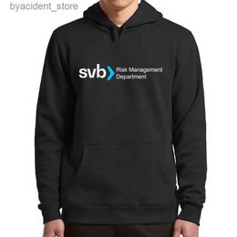 Men's Hoodies Sweatshirts SVB Risk Management Hoodies Funny Finance Meme Humor Geek Hooded Sweatshirt Soft Unisex Casual Pullovers L240315