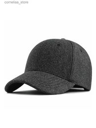 Ball Caps 2021 Winter Dad Outdoor Extra Large Suitable Felt Sports Hat Mens Large Wool Baseball Hat 56-60cm 60-65cmY240315