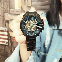 Large dial watch trendy brand mens fully automatic hollow mechanical fashionable European and American military style hot selling classic