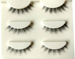 False Eyelashes 3pair Invisible Band Transparent 3D Lashes Natural Long Wispy9059921