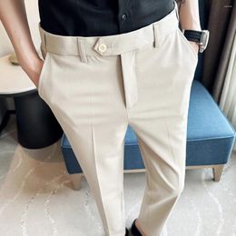 Men's Suits 2024 Spring Dress Suit Pants Men Casual Slim Fit Fashion Trousers High Quality Male Brand Pantalones Clothing D193