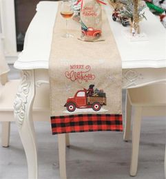 New Design 1PCS Christmas Decoration Car Cartoon Pattern Tablecloth Creative Desktop Decoration Gift Decorations Accessories311T3184746